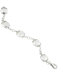 Sterling Silver cultured 11-12mm coin pearl bracelet with 2" extension, 7"