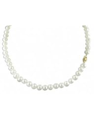 14K 7-7.5mm freshwater cultured pearl necklace, 18"