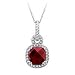 10kt. White Gold, Garnet & Diamond Fashion Pendant