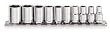 Westward 4YP66 Socket Set, 10 PC, Drive Size 1/4 In