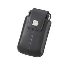 GENUINE BLACKBERRY STORM 9500 BLACK LEATHER SWIVEL HOLSTER CASE WITH CLIP - BULK PACK