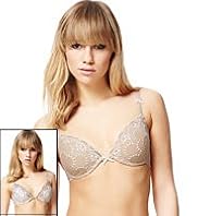 2 Pack Limited Collection Floral Embroidered Padded A-DD Bras