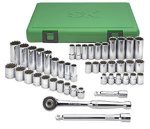 SK Hand Tools 94545 3/8-Drive Universal Spline Socket Set, 45-Piece