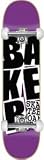 Baker Stacked Purple Skateboard 7.56 w/Raw Trucks & White Wheels