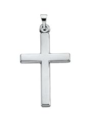 24.50X16.50 Mm 14K White Gold Cross Pendant