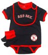 Boston Red Sox Blue Infant Onesie, Bib and Bootie 3pc Set (18 Months)