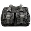 Charcoal/ Black Floral Jacquard Carry All Diaper Bag