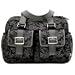 Charcoal/ Black Floral Jacquard Carry All Diaper Bag