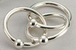 Empire Sterling Triple Rings with Ball