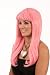 Pink Nikki Minaj Wig | Long Pink Curly Wig with Thick Fringe