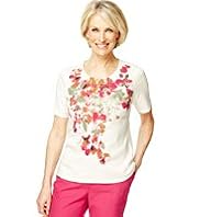 Classic Collection Pure Cotton Floral Placement Top