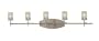 Brushed Nickel Adjustable Five Light Bathroom Fixture