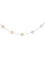 14K White Gold Pink Cultured Round Pearl Necklace 18"