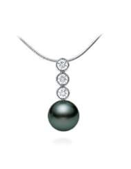 PremiumPearl 8-12mm AAA Quality Tahitian Pearl Pendant 18k Gold & Diamonds