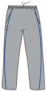 Anaconda Sports&reg; ZIP-P Tackle Twill Collection Adult Sweatpants - Gray with Royal Piping (Call 1-800-398-7625 to order)