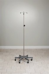 CLINTON STAINLESS STEEL IV POLES (NOT MRI COMPATIBLE) Six leg, SS 2 hook IV Pole Item# IVS-7332