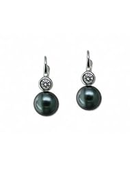 14kt White gold diamond (.40 ctw) (SI2-H-I quality) earrings with removeable 9-10mm tahitian pearls. Where this beauty as a diamond solitaire or tahitian & diamond earring! (Matching earring 986053/BWH-1)