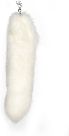 Arctic Fox Tail with Key Chain White 17"