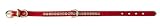 Pet Supply Imports - Red Beverly 3/8 Vinyl Collar with one row of small rhinestones Size 8