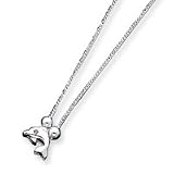 Sterling Silver Dolphin on Curb Chain - 16 Inch