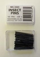 Standard Insect Pins Size 3, 100 ct