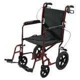 Drive Medical Expedition Aluminum Transport Wheelchair with Loop Locks 19 Inches Black -1 Ea