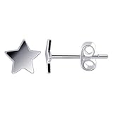 Polish Finish 6 MM Star Sterling Silver Back Post Stud Earrings