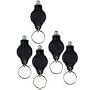 5 X LED MINI MICRO BLACK KEYCHAIN KEY RING SUPER BRIGHT FLASH LIGHT WHITE LIGHT