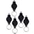 5 X LED MINI MICRO BLACK KEYCHAIN KEY RING SUPER BRIGHT FLASH LIGHT WHITE LIGHT