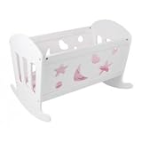 Enlarge toy image: Wooden Dolls Cradle, Dolls Rocking Crib -  preschool activity for young kids