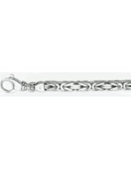 6mm White Gold Bizantina (Byzantine) Chain 26"