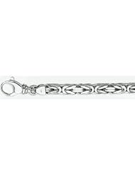 6mm White Gold Bizantina (Byzantine) Chain 20"