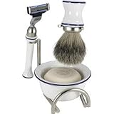 Swissco 4pc Shave Set, Ceramic Bowl, Badger, Mach 3 with soap