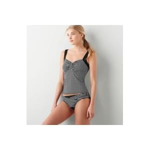 Buy Ann Taylor Loft Ladies Black Polka Dot Banded Shoulder Tankini by Ann Taylor LOFT