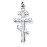 Sterling Silver Eastern Orthodox Cross Pendant