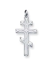 Sterling Silver Eastern Orthodox Cross Pendant