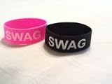 Rubber Bracelet Sayings SWAG Band 1" Wristband Hot Pink