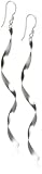 Image of Silver Long Flat Spiral Drop Earrings
