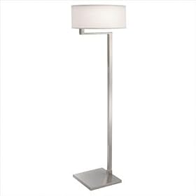 Sonneman Quadratto Swing Satin Nickel Floor Lamp
