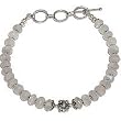 Gifts for Girls Silver Rainbow Gemstone Link Bracelet 9 inches (brclt190)