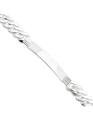 Sterling Silver Fancy Curb Link ID Bracelet