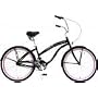 GREENLINE 26" ALUMINUM Shimano INTERNAL 3-Speed Extended Deluxe Beach Cruiser Bicycle Bike - Ladies Black with Pink Wheels