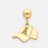 14K Los Angeles Angels Cap Kidney Earrings