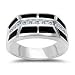 0.38 ct Mens Channel Set Fancy Black Onyx Inlay in White Gold