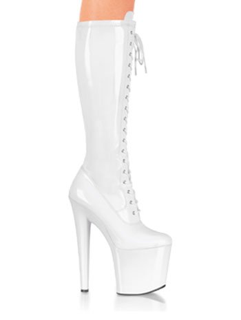 White Patent Knee High - 10