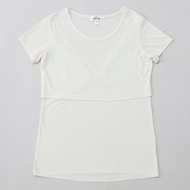 mutti ei（ムッティアイ） ソフトクール天竺授乳インナーTシャツ（アイボリー/Mサイズ/吸汗速乾/UVケア加工/母乳育児用授乳服）