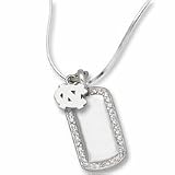 North Carolina Tar Heels 5/16 NC on Sterling Silver Mini Dog Tag Necklace