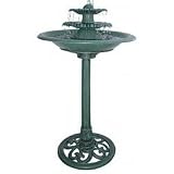 Three Tier Fountain Birdbath (Green) (35H x 21W x 20D)