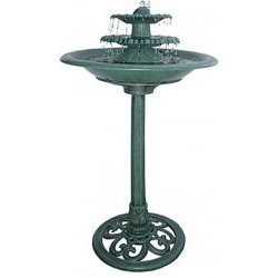 Three Tier Fountain Birdbath (Green) (35H x 21W x 20D) by