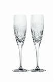 CRYSTAL FLUTE GLASSES - HORSESHOE BRIDE AND GROOM 24% CRYSTAL FLUTE GLASSES